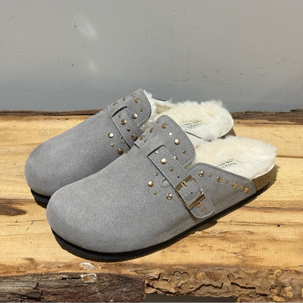 Greystone Suede & Fleece Indoor/Outdoor Mule NWT Cowgirl Size 9 A54